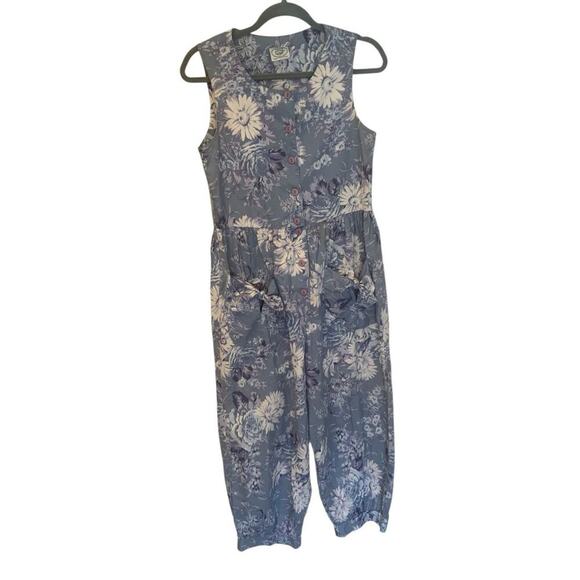 Laura Ashley Vintage Floral Cotton Jumpsuit - Picture 9 of 12